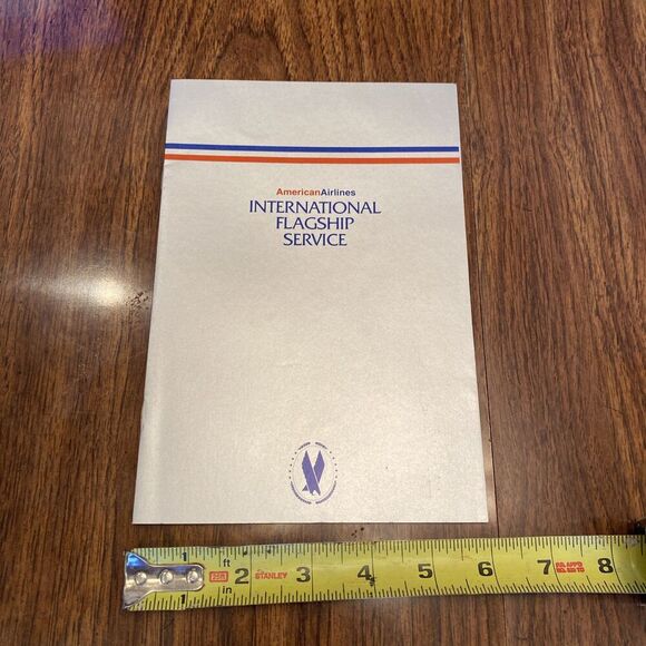 American Airlines International 1st Class Flagship Service Menu in 3 Languages - Picture 6 of 6